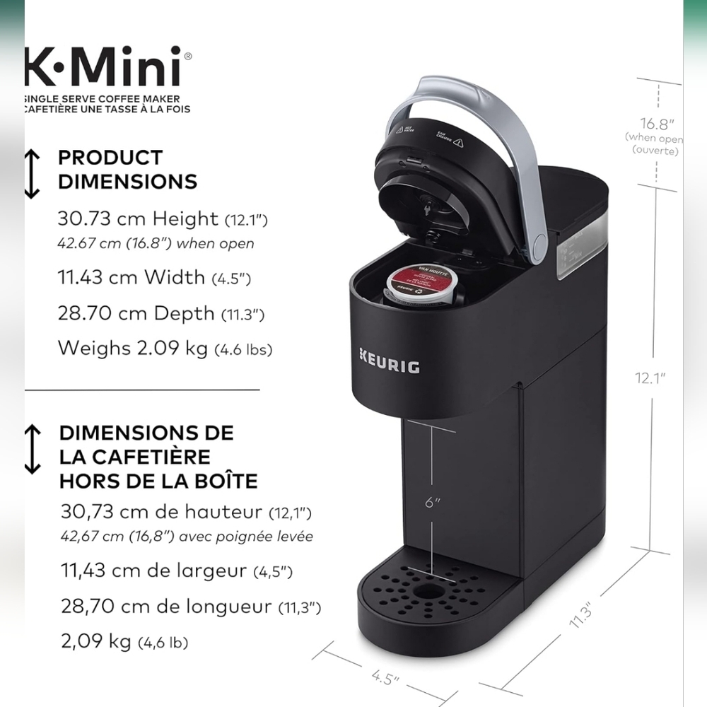 Keurig Matte Black Hot Beverage K-Mini Single Serve Coffee Maker K-Cup - Picture 2 of 16